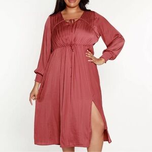 Long sleeve feminine peasant dress size Large